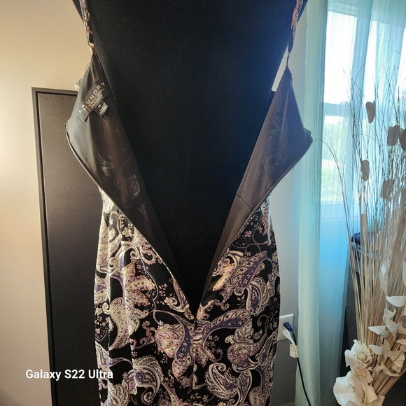NWOT Size 14 Laundry by Shelli Paisley Print Maxi Slit Cocktail Dress - Picture 12 of 14